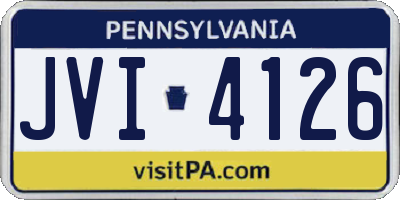 PA license plate JVI4126