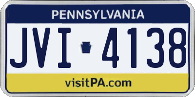 PA license plate JVI4138