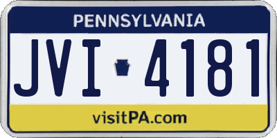 PA license plate JVI4181