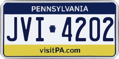 PA license plate JVI4202