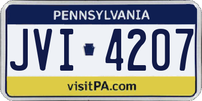 PA license plate JVI4207
