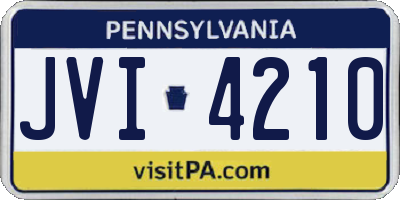 PA license plate JVI4210