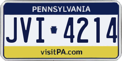 PA license plate JVI4214