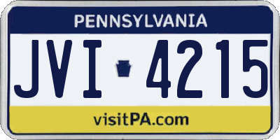 PA license plate JVI4215