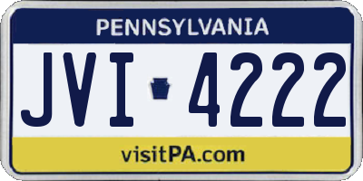 PA license plate JVI4222