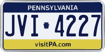 PA license plate JVI4227