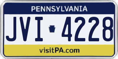 PA license plate JVI4228
