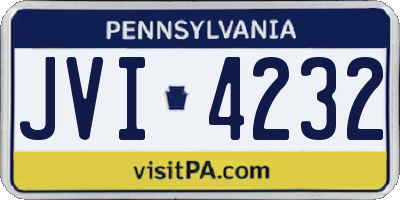 PA license plate JVI4232
