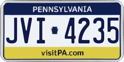 PA license plate JVI4235