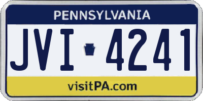 PA license plate JVI4241