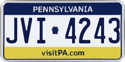 PA license plate JVI4243