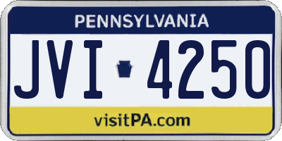 PA license plate JVI4250
