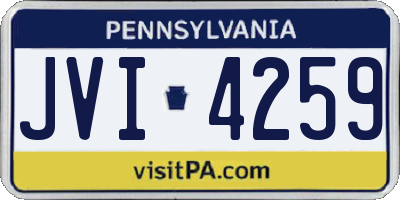 PA license plate JVI4259