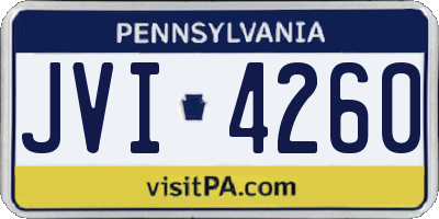PA license plate JVI4260
