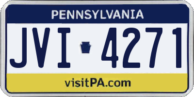 PA license plate JVI4271