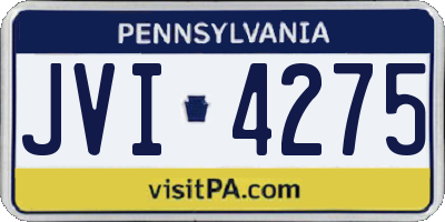 PA license plate JVI4275