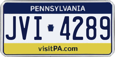 PA license plate JVI4289