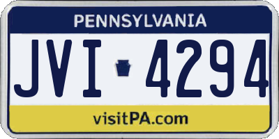 PA license plate JVI4294