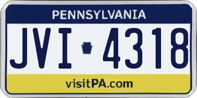 PA license plate JVI4318