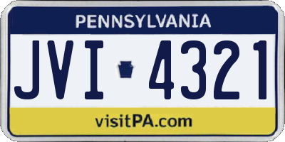 PA license plate JVI4321