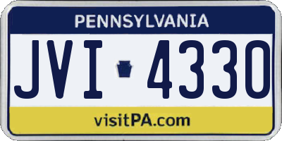PA license plate JVI4330