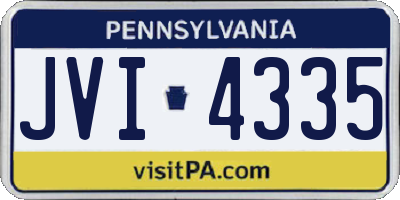 PA license plate JVI4335