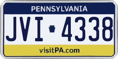 PA license plate JVI4338