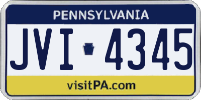 PA license plate JVI4345