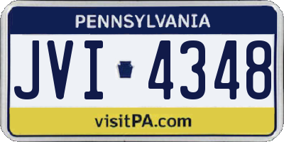 PA license plate JVI4348