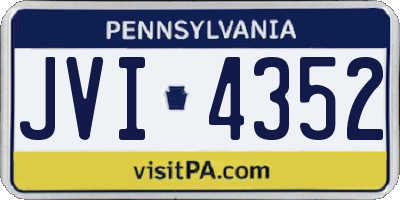 PA license plate JVI4352