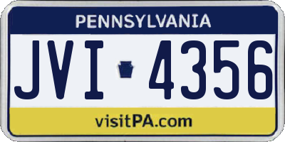 PA license plate JVI4356