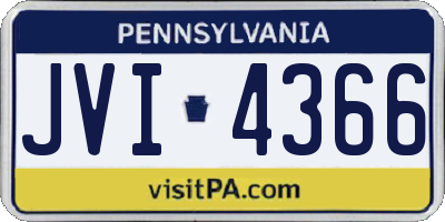 PA license plate JVI4366