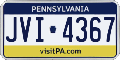 PA license plate JVI4367