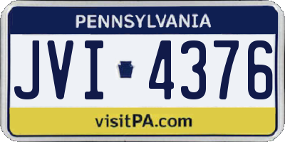 PA license plate JVI4376