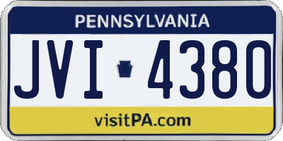 PA license plate JVI4380