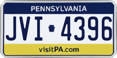 PA license plate JVI4396