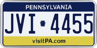 PA license plate JVI4455
