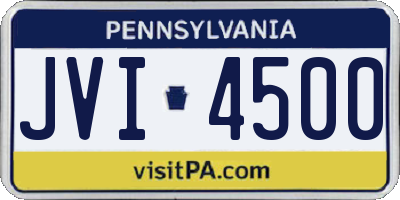 PA license plate JVI4500