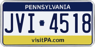 PA license plate JVI4518