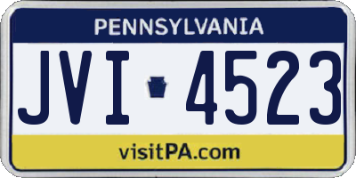 PA license plate JVI4523