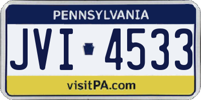PA license plate JVI4533