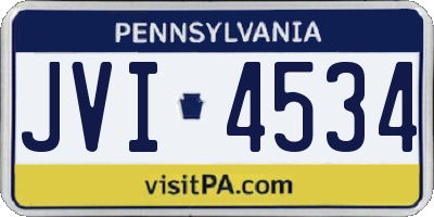 PA license plate JVI4534
