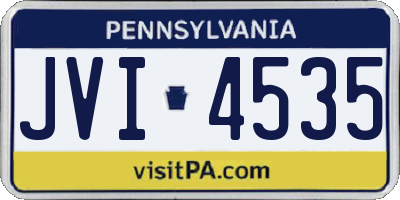 PA license plate JVI4535