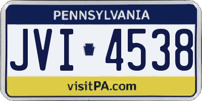PA license plate JVI4538