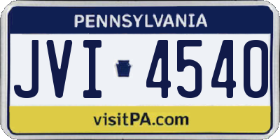 PA license plate JVI4540