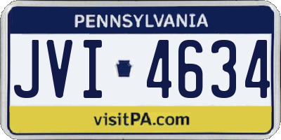 PA license plate JVI4634
