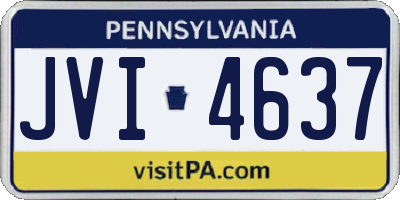 PA license plate JVI4637