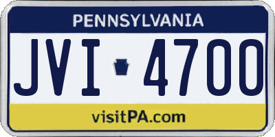 PA license plate JVI4700