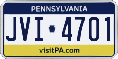 PA license plate JVI4701