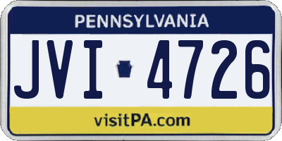 PA license plate JVI4726